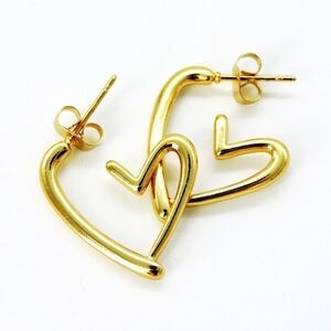 Elegant Gold Heart Earrings
